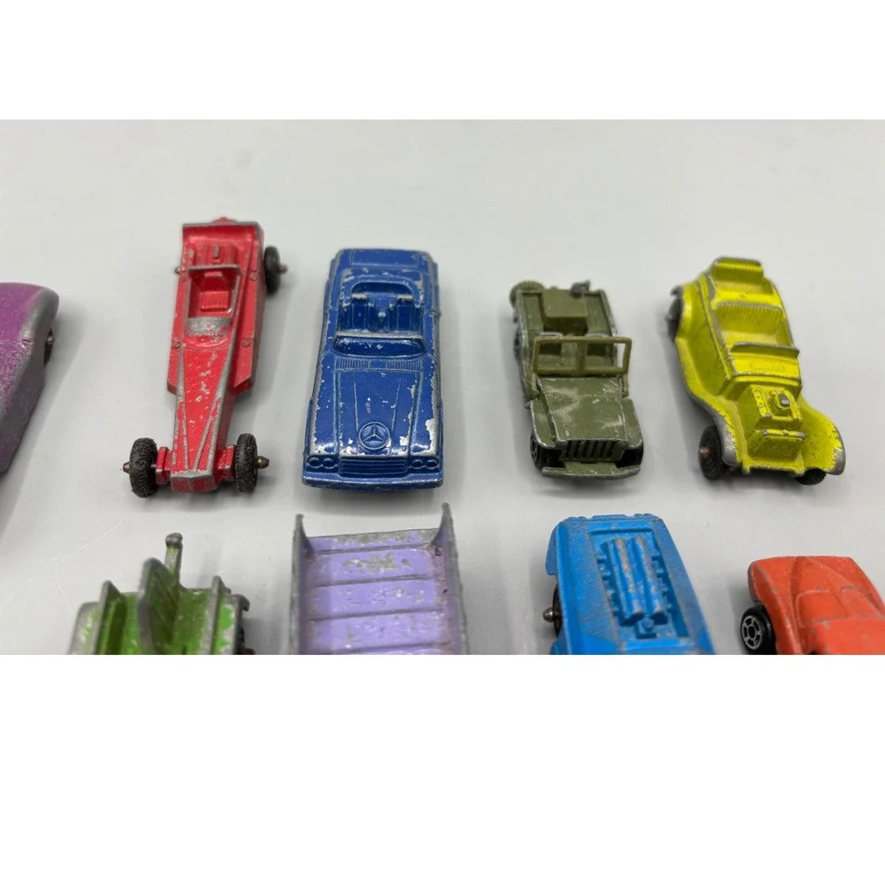Vintage Diecast Toy Car Lot 12pc Tootsietoy 1967 Zylmex Jeep Mixed Models 1482